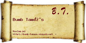 Bumb Tamás névjegykártya